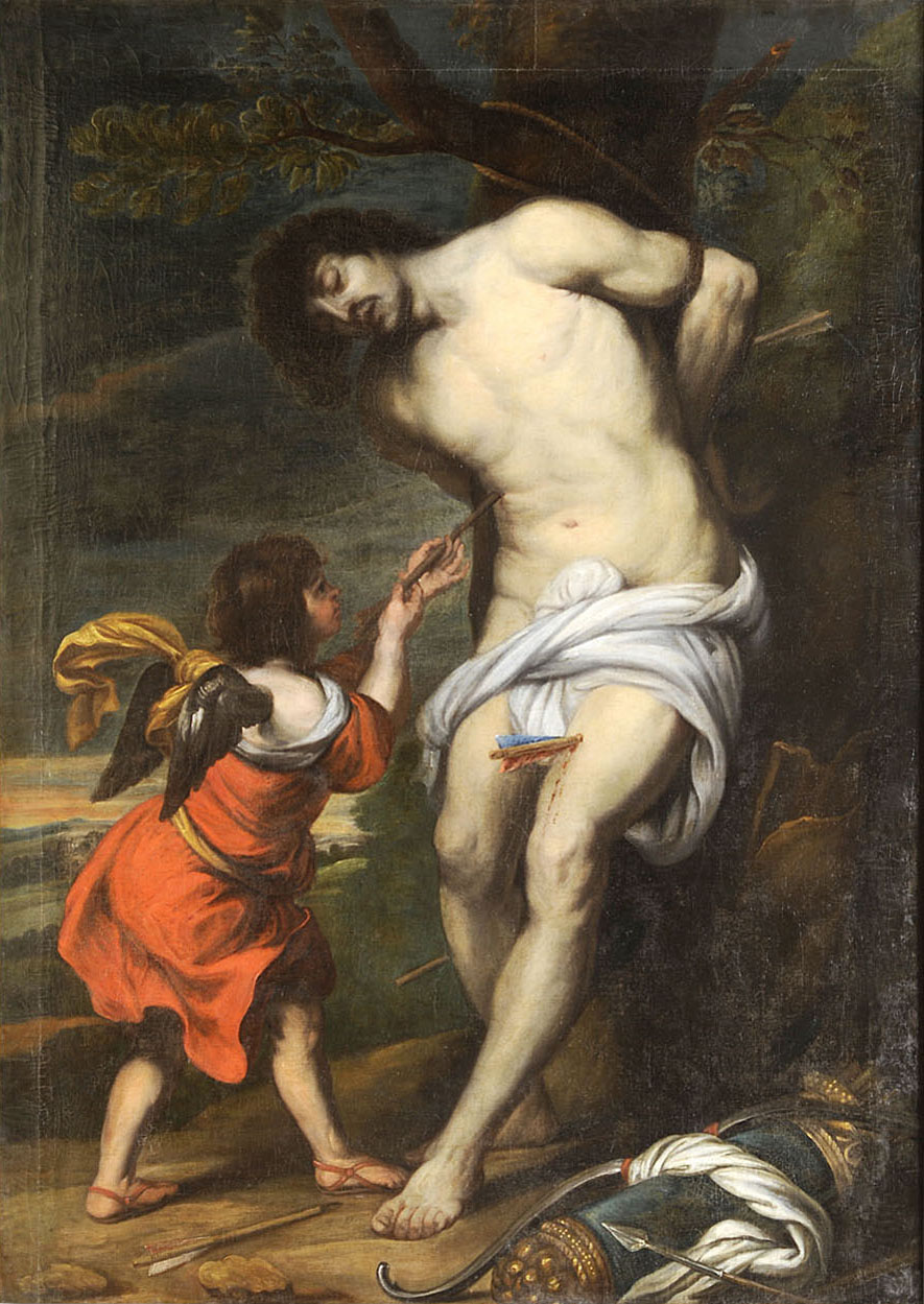 Saint Sébastien secouru par un ange